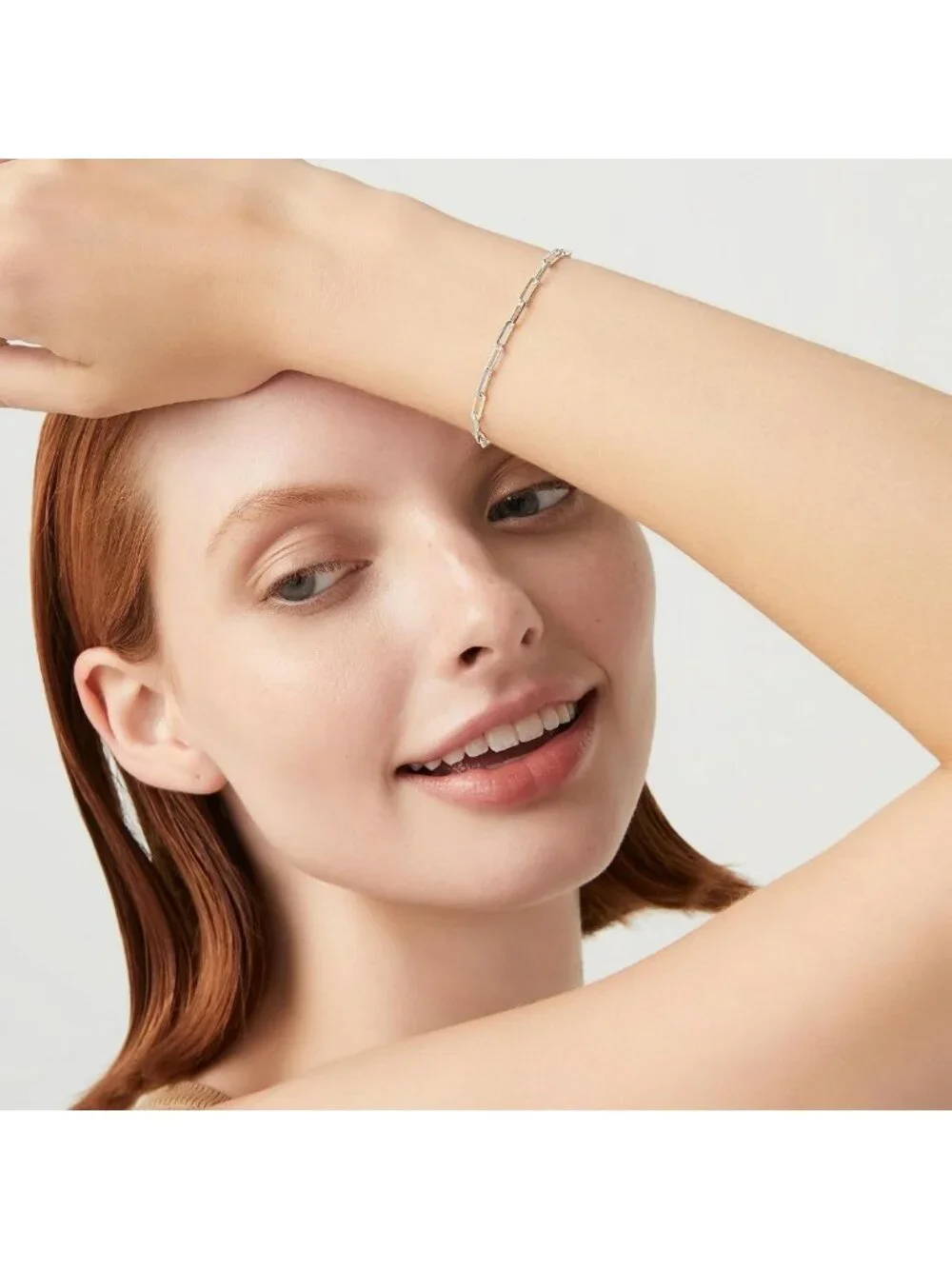 Solid 925 Sterling Silver Paperclip Link Chain Bracelet for Women & Men, Made in